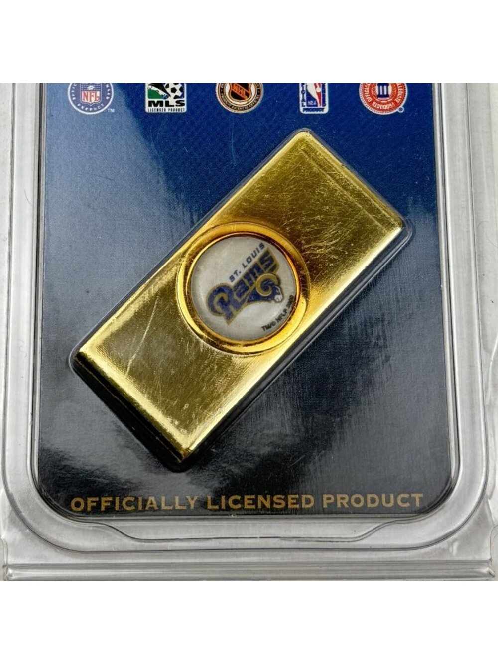 St. Louis Rams Money Clip 24Kt Gold Plated Solid Brass NFL By Tag Express NEW